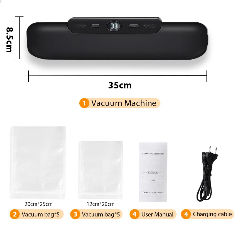 saengQ Vacuum Sealer Packaging Machine Food Vacuum Sealer With Free 10pcs Vacuum Bags Household Vacuum Food Sealing