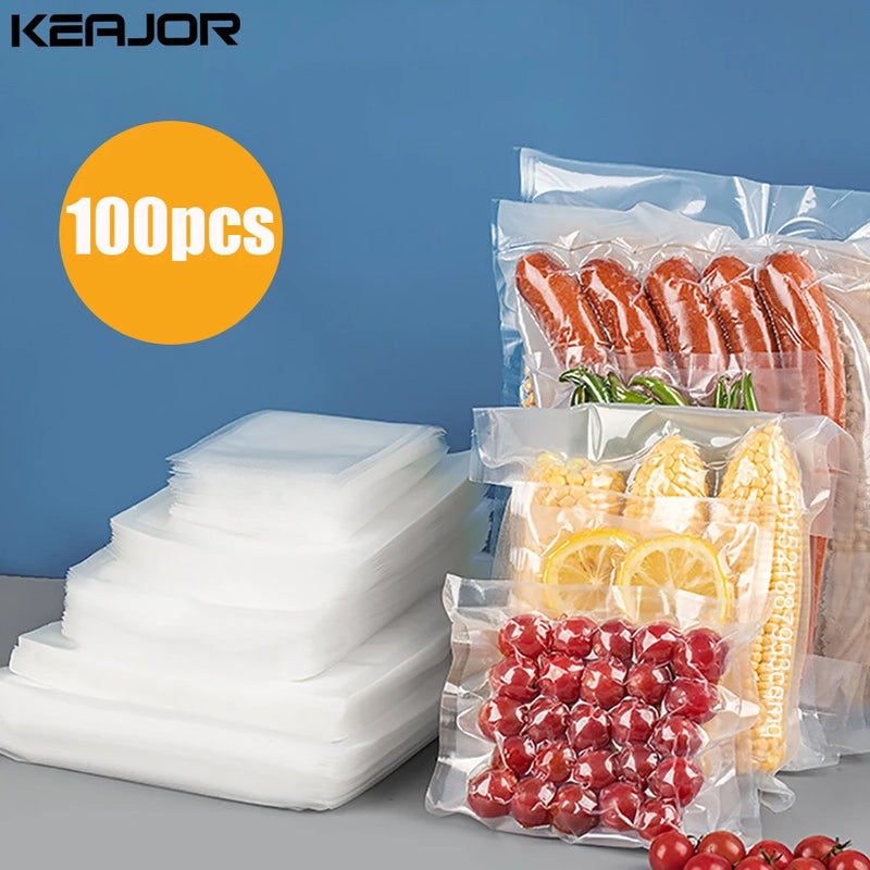 Vacuum Bags for Food 100pcs Food Vacuum Packaging Storage Bags for Vacuum Sealer Thicker Food Fresh Keeping Sealing Empty Bags