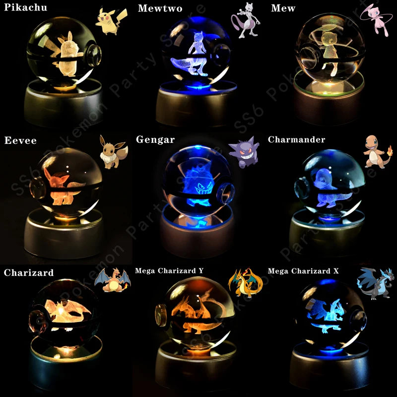 3D Pokémon Crystal Ball Lamp – A Unique and Enchanting Gift