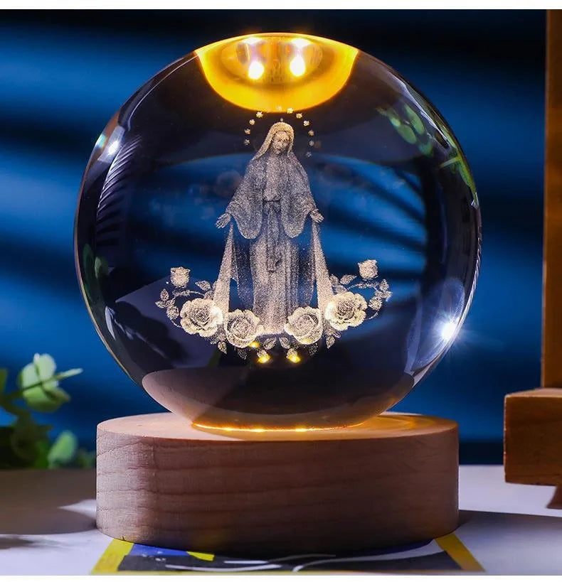 Divine Glow 3D: Jesus Crystal Night Light