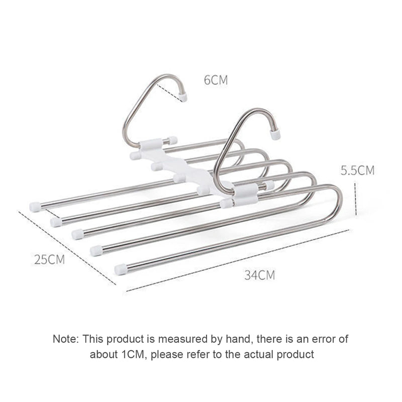 Stainless Steel Retractable Trouser Rack Folding Multi-functional Multi-layer Hanger Home Storage Clothes Drying Rack