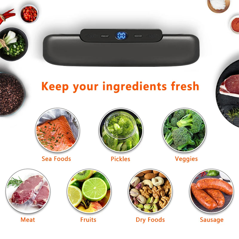 saengQ Vacuum Sealer Packaging Machine Food Vacuum Sealer With Free 10pcs Vacuum Bags Household Vacuum Food Sealing