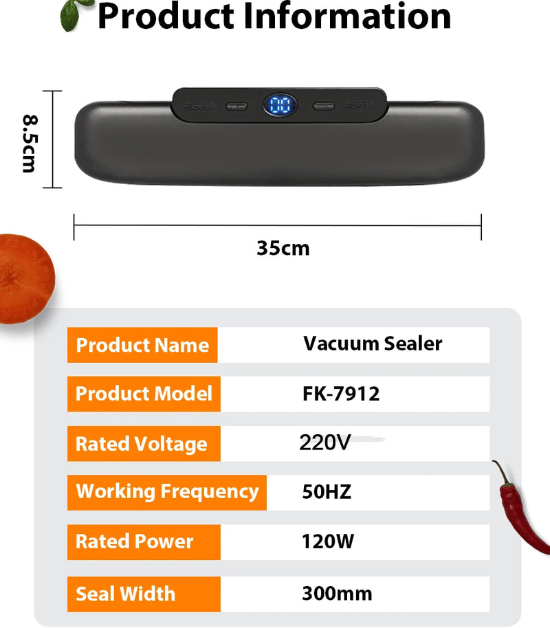 saengQ Vacuum Sealer Packaging Machine Food Vacuum Sealer With Free 10pcs Vacuum Bags Household Vacuum Food Sealing