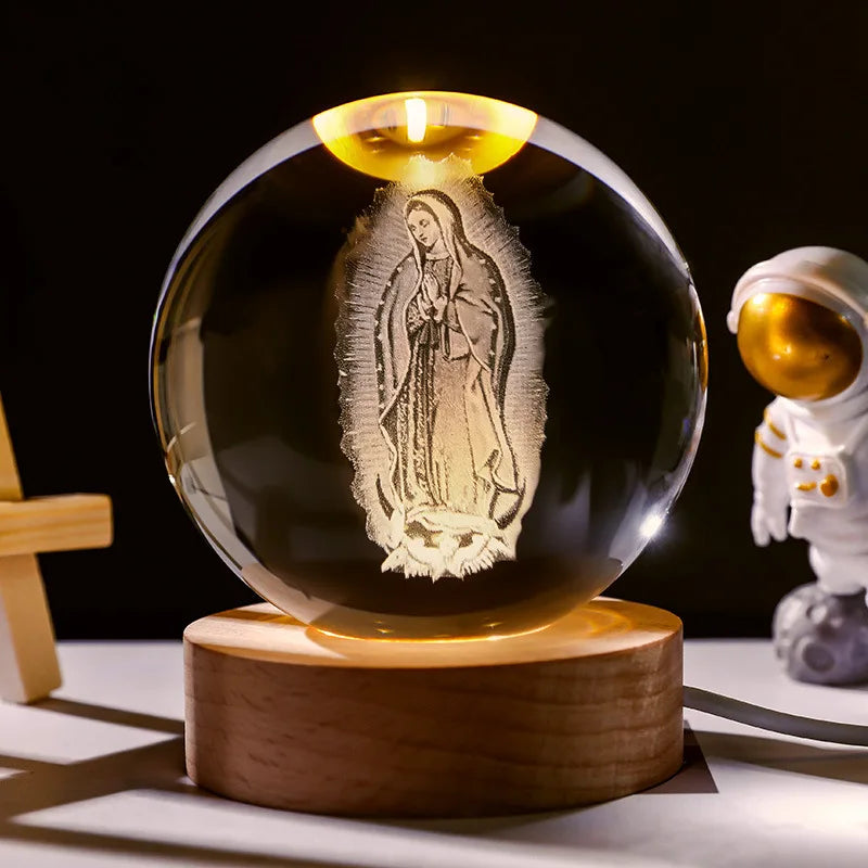 Divine Glow 3D: Jesus Crystal Night Light