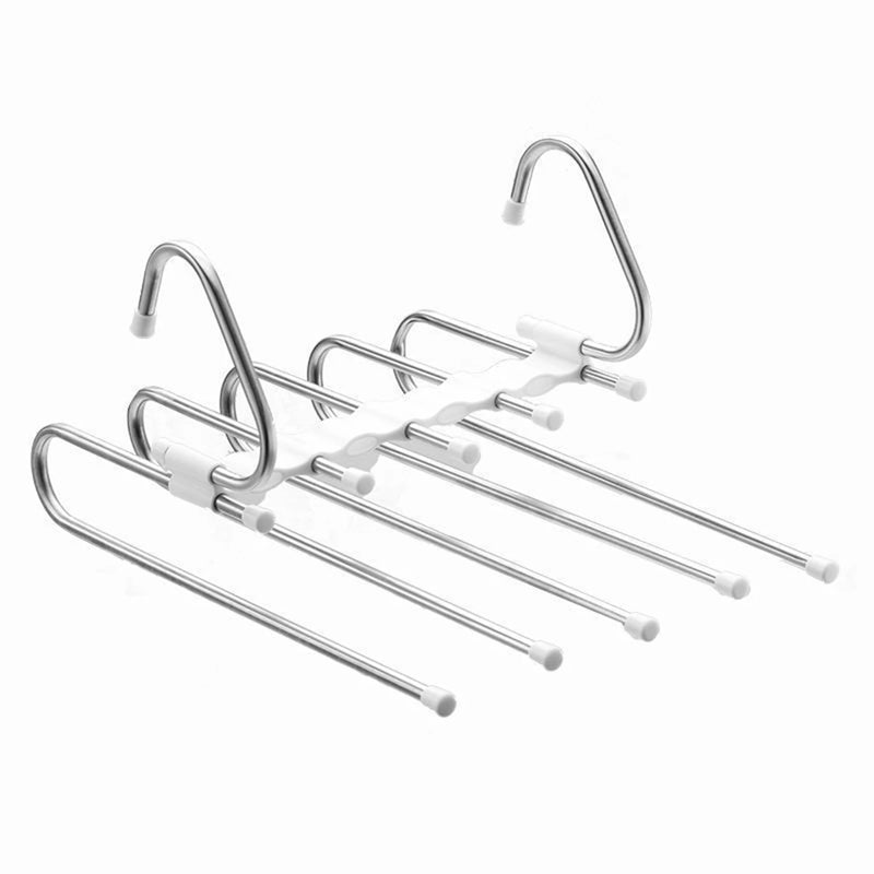 Stainless Steel Retractable Trouser Rack Folding Multi-functional Multi-layer Hanger Home Storage Clothes Drying Rack