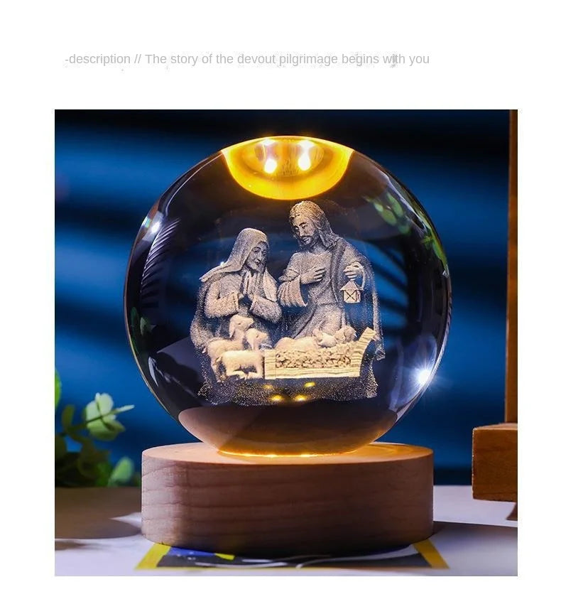 Divine Glow 3D: Jesus Crystal Night Light