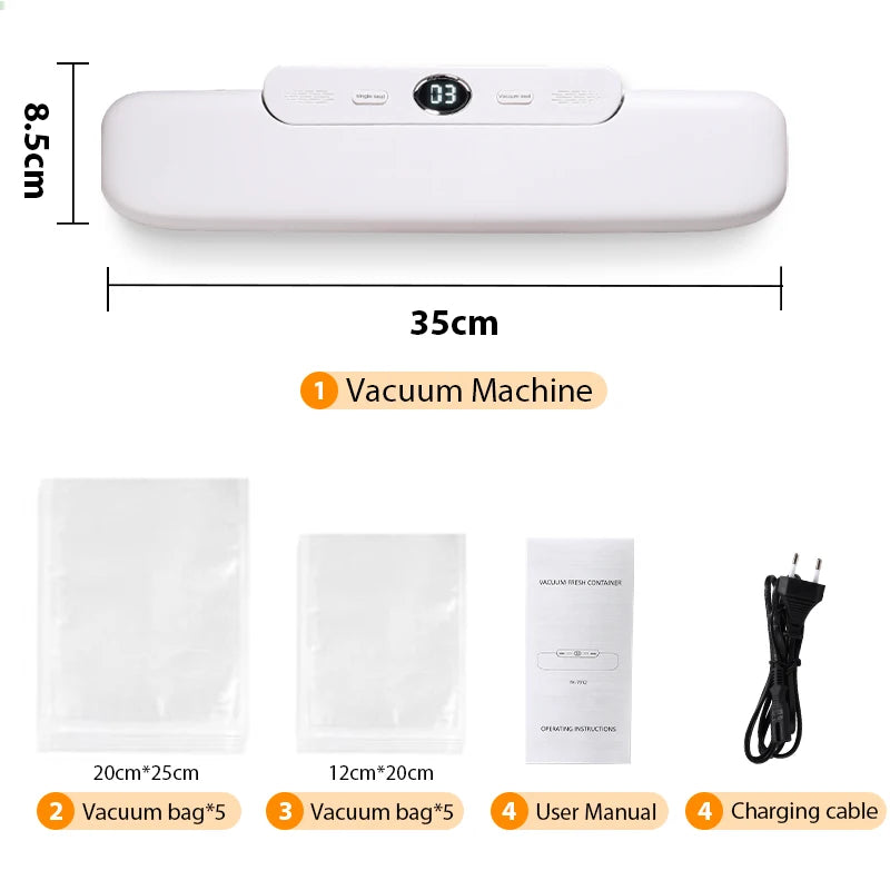 saengQ Vacuum Sealer Packaging Machine Food Vacuum Sealer With Free 10pcs Vacuum Bags Household Vacuum Food Sealing