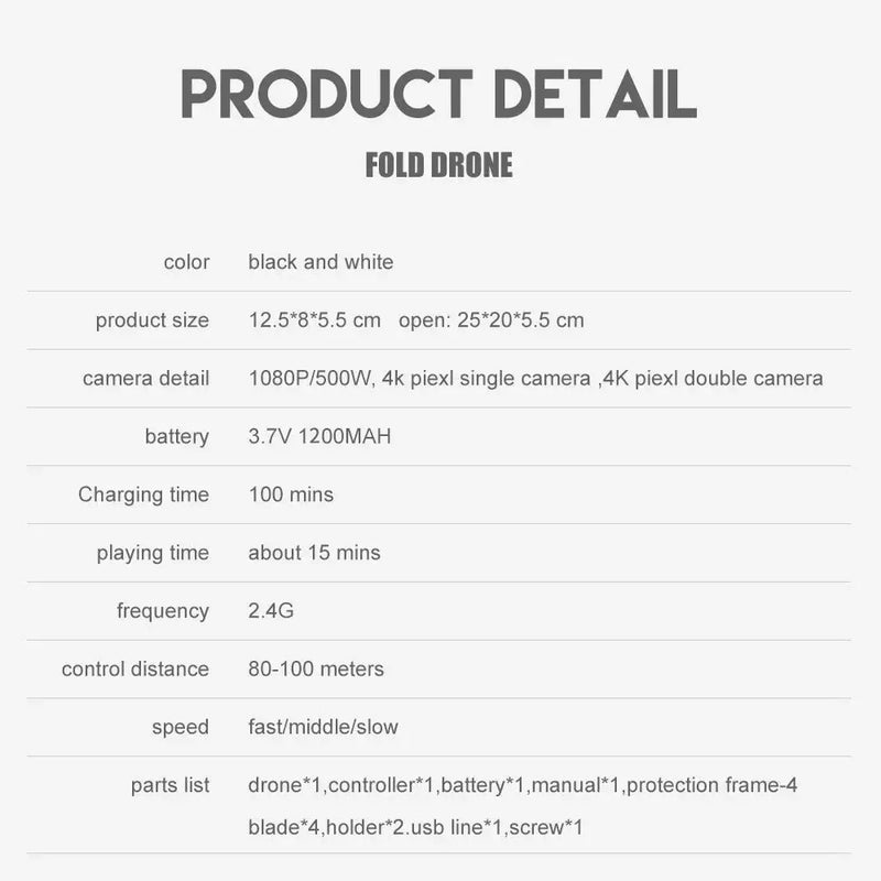 2024 E88Pro RC Drone 4K 1080P Wide Angle HD Camera Foldable Helicopter WIFI FPV Height Hold Gift Toy