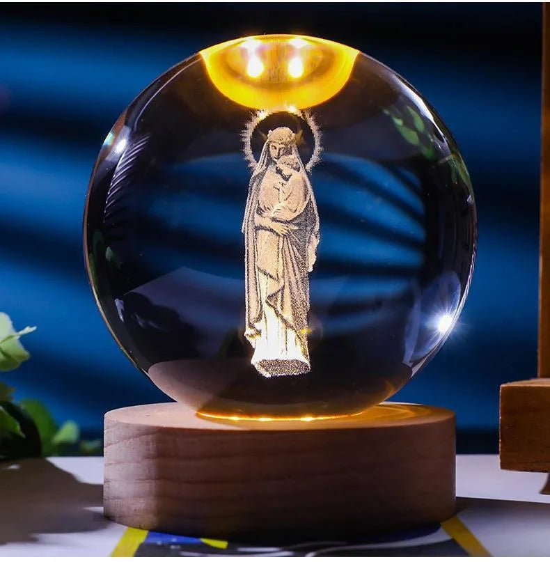 Divine Glow 3D: Jesus Crystal Night Light