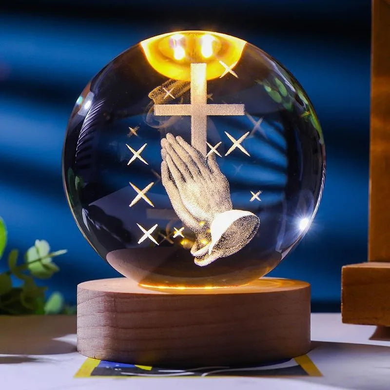 Divine Glow 3D: Jesus Crystal Night Light