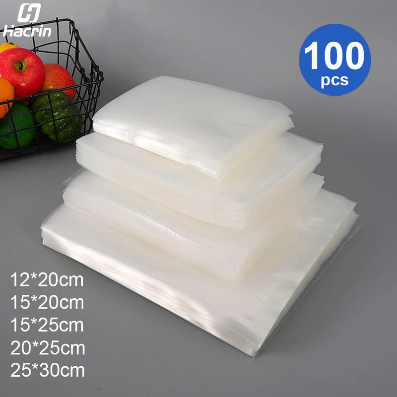 Vacuum Bags for Food 100pcs Food Vacuum Packaging Storage Bags for Vacuum Sealer Thicker Food Fresh Keeping Sealing Empty Bags