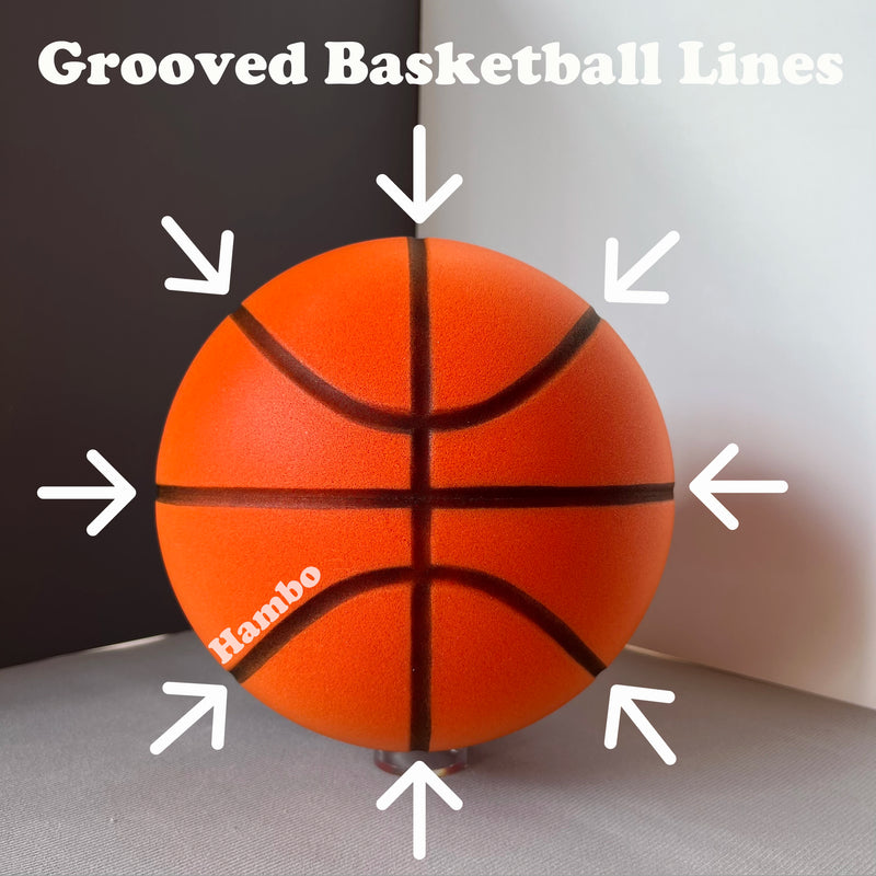 Grooved Silent Basketball Number 7 Airless Foam Basketball Indoor Training Silent Ball Quiet Dribbling Mute Bouncing Xmas Gift